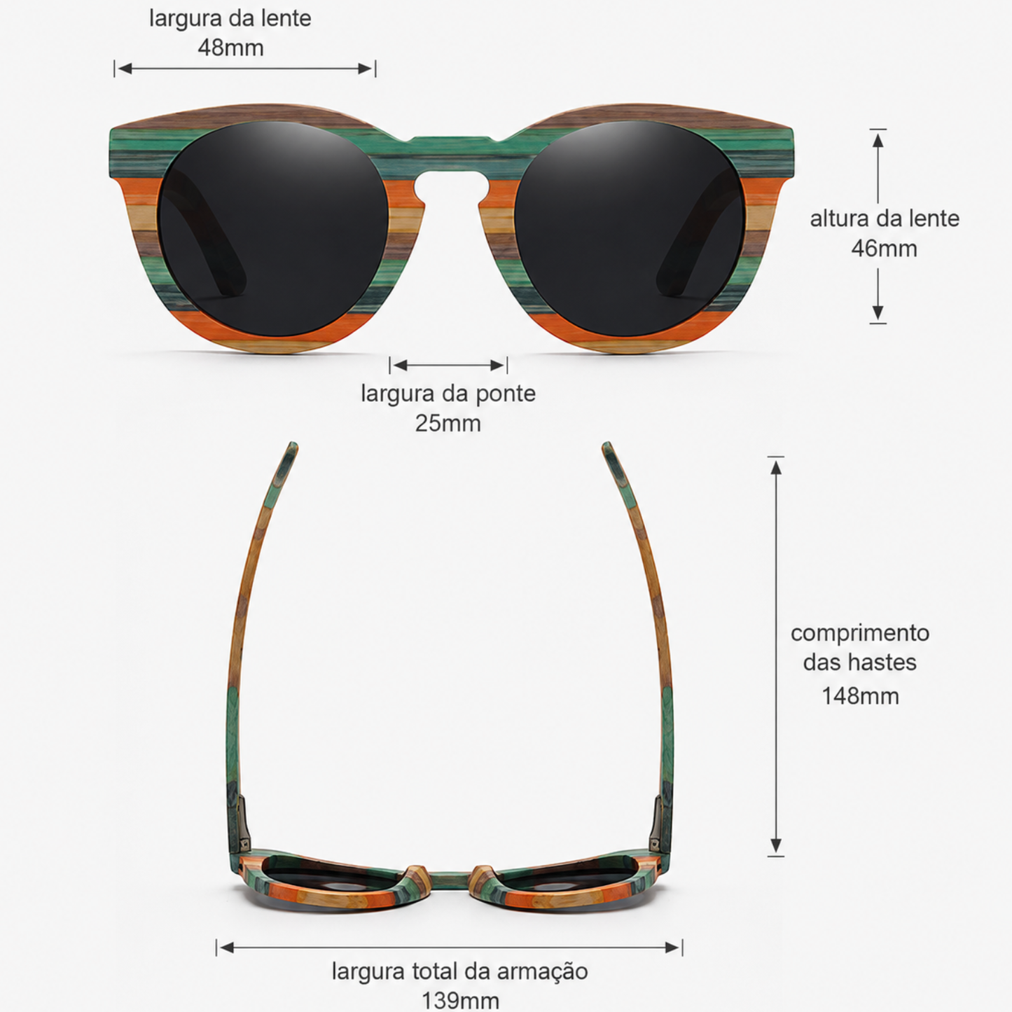 Chiara | Gafas de Sol Bambú Polarizadas UV400 Espejadas