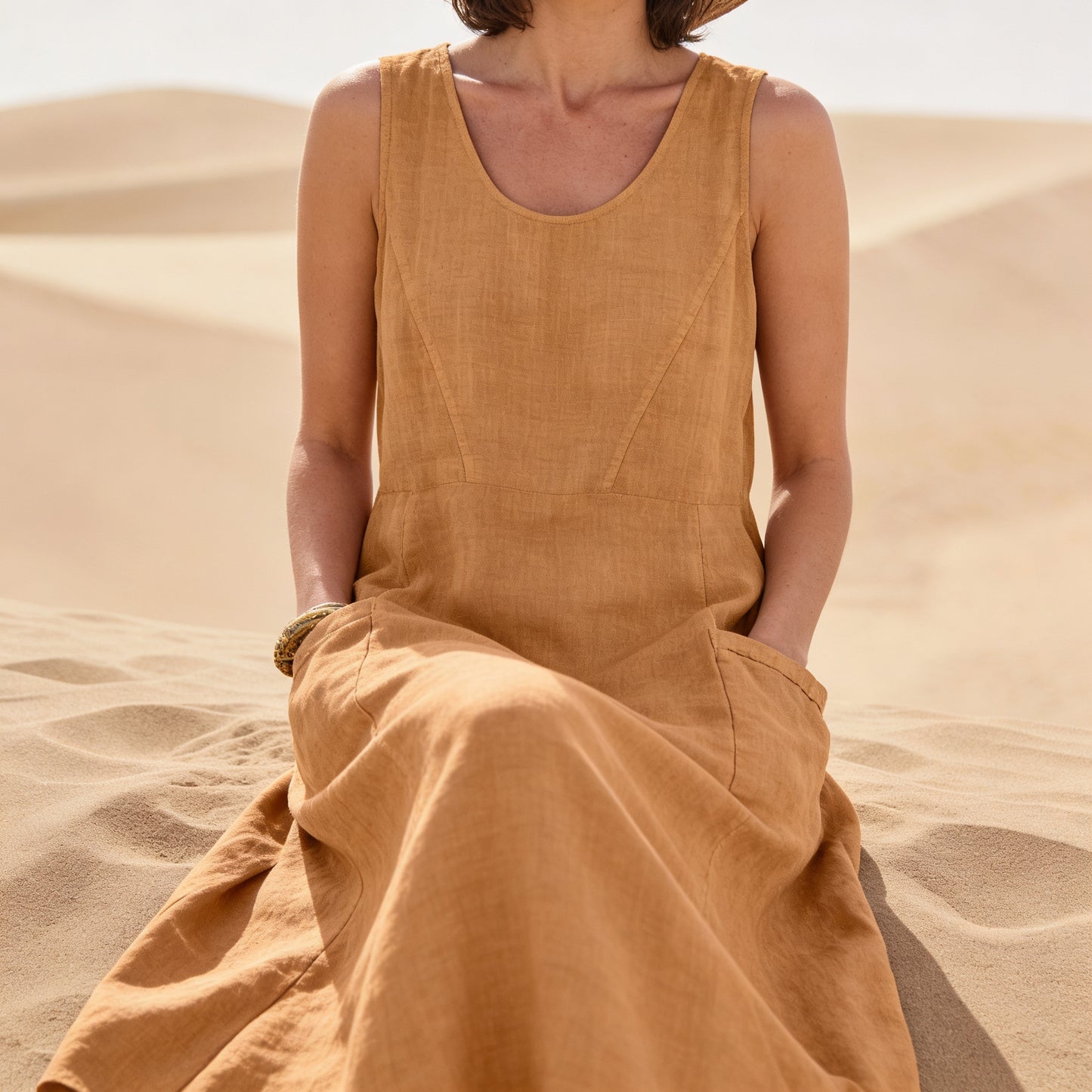 Aurora | Vestido de Algodão Linho Midi