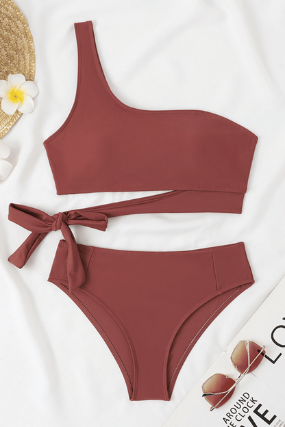 Evelisse | Biquíni Um Ombro Acolchoado Rosé