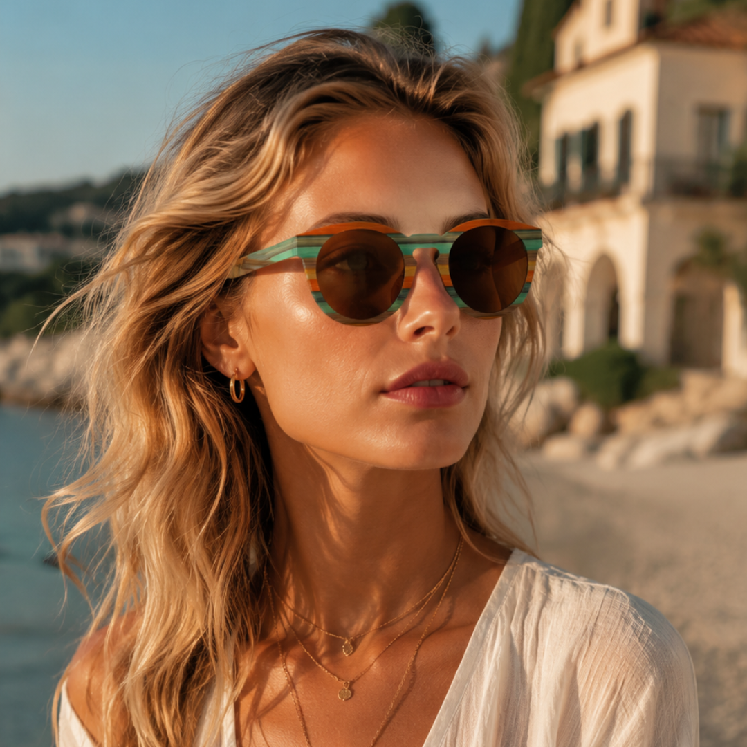 Chiara | Gafas de Sol Bambú Polarizadas UV400 Espejadas