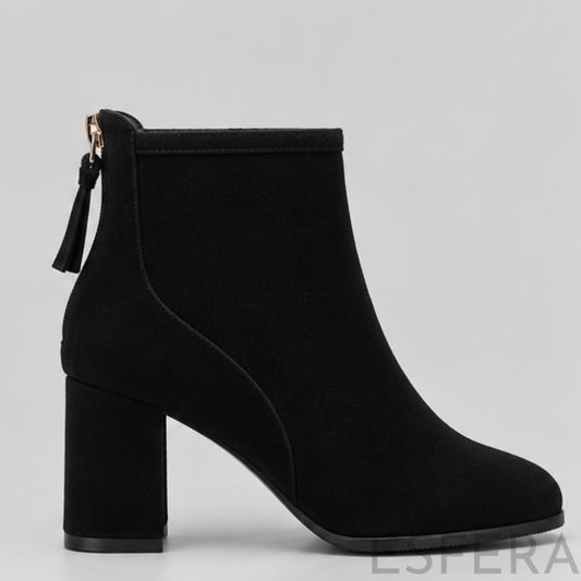Bota Mulher de Tornozelo com Salto Alto Preto