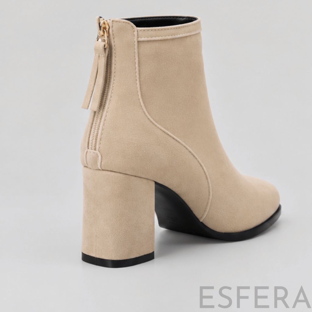 Bota Mulher de Tornozelo com Salto Alto | Bege