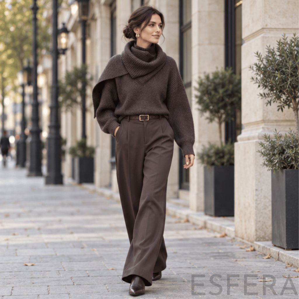 Camisola Mulher de Malha com Gola Cachecol