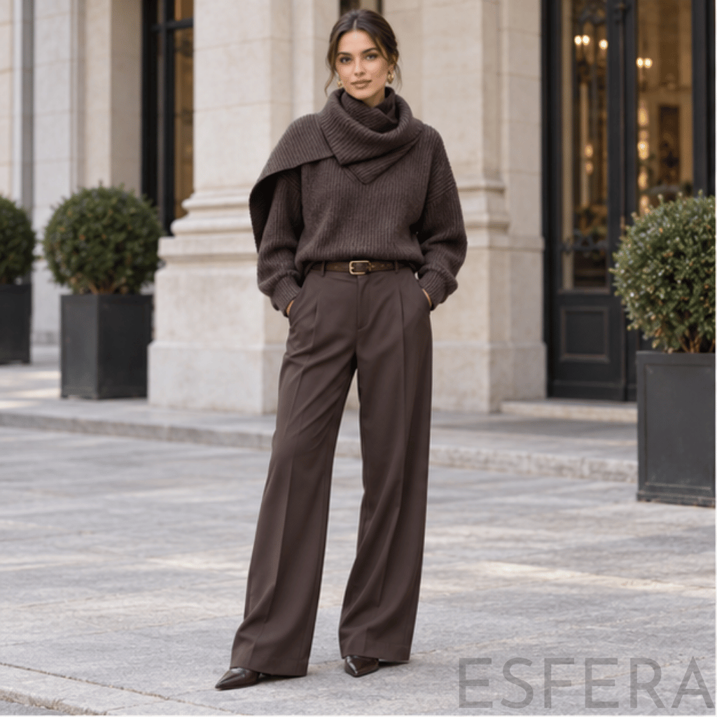 Camisola Mulher de Malha com Gola Cachecol