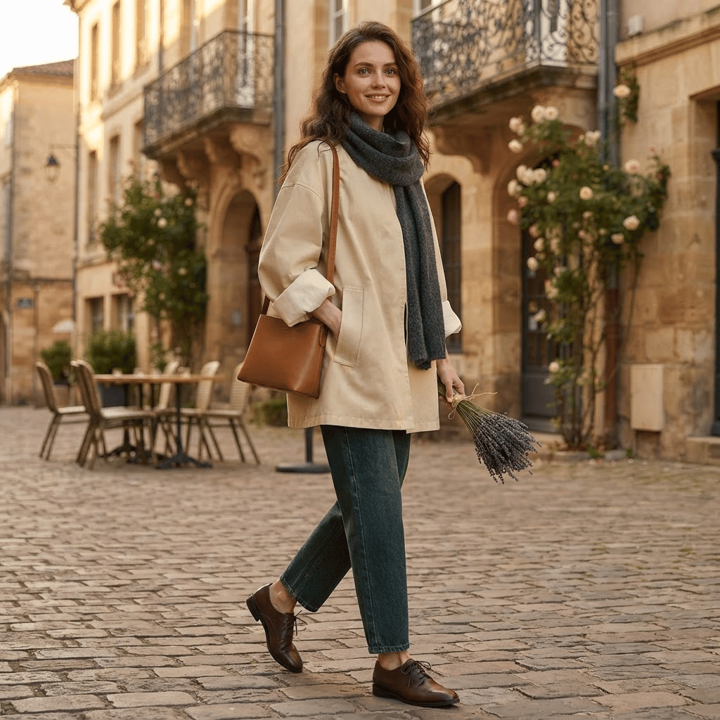 Trench Coat Mulher Oversized com Gola Alta e Lapela Off White