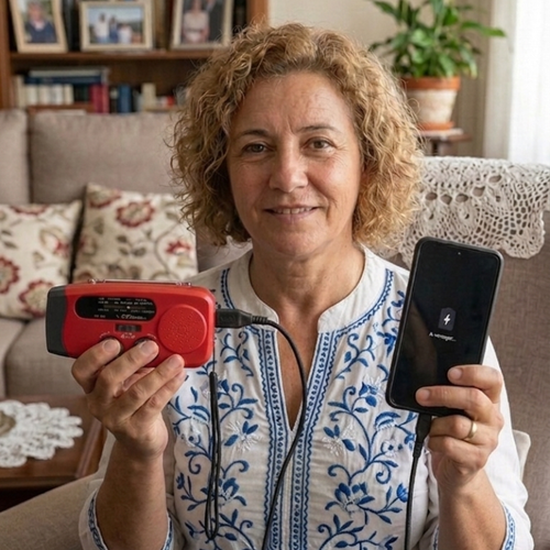 Rádio de emergência 5-em-1 com dínamo