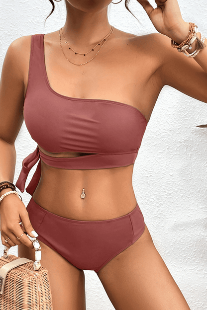 Evelisse | Biquíni Um Ombro Acolchoado Rosé