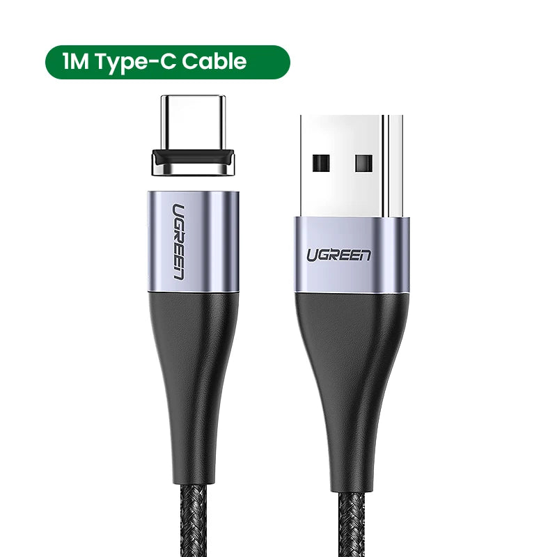Cabo Magnético USB-C / Micro USB – 3A Carregamento Rápido