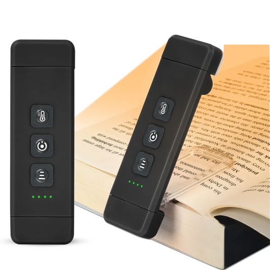 Luz de Leitura USB Recarrregável com Clipe e Temporizador – Book Light Compacta para Livros