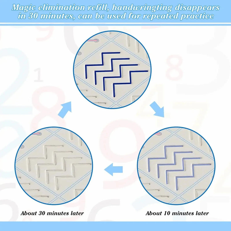 Caderno de Caligrafia Mágica – Escrita Divertida, Reutilizável e Aprendizado Garantido - 6 Idiomas