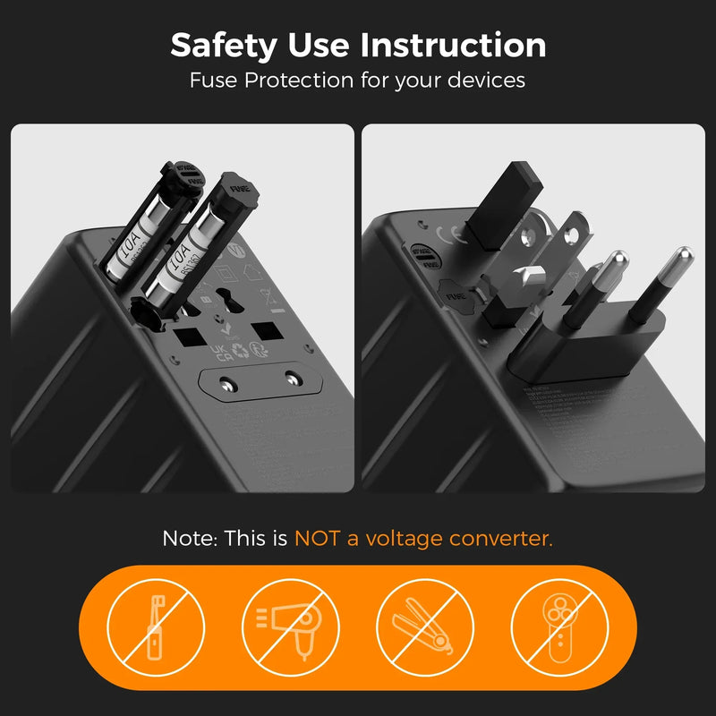 Adaptador de Viagem Universal 65W