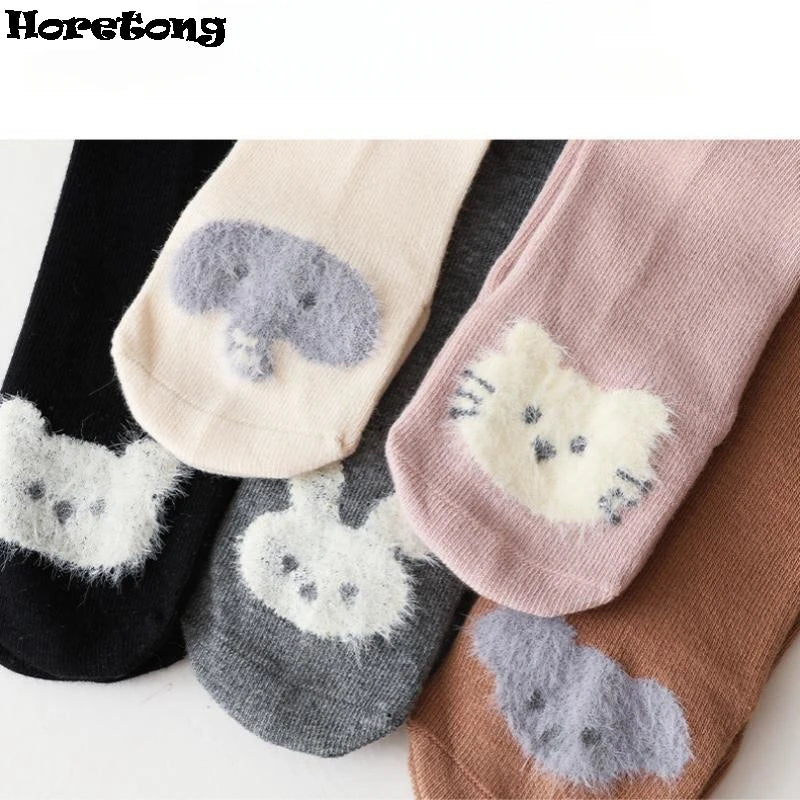 0-24 Months Pantyhose For Infants Newborns Toddlers Cotton Tight For Kid Spring Autumn Baby Girls Tights Cartoon Animals Print