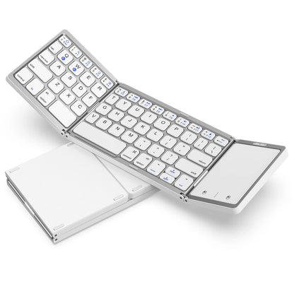 Teclado Dobrável Bluetooth com Grande Touchpad