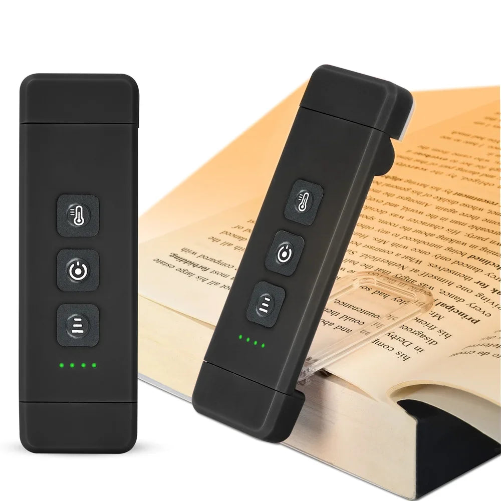 Luz de Leitura USB Recarrregável com Clipe e Temporizador – Book Light Compacta para Livros