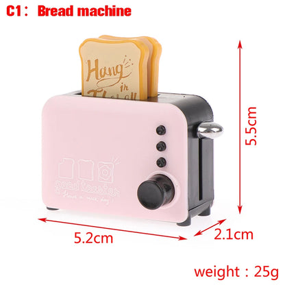 1:12 Dollhouse Miniature Bread Maker Machine Cup Set Coffee Machine Mixer Machine Model Kitchen Doll Electrical Appliance Toys