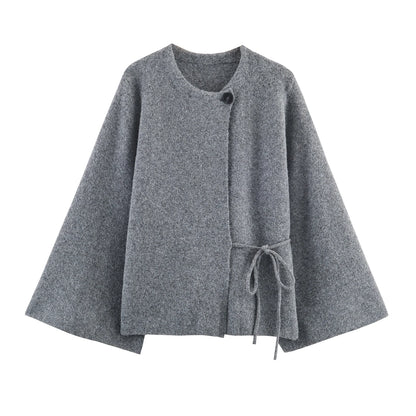 2025 Winter New Product Lazy Style Retro Kimono Style Knitted Open Sleeve Coat cardigan Coat for Women