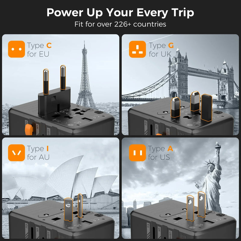 Adaptador de Viagem Universal 65W