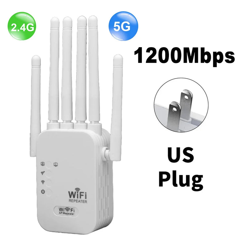 Repetidor Wi-Fi AC1200 – Extensor de Sinal 2.4G + 5G com 4 Antenas | 802.11ac
