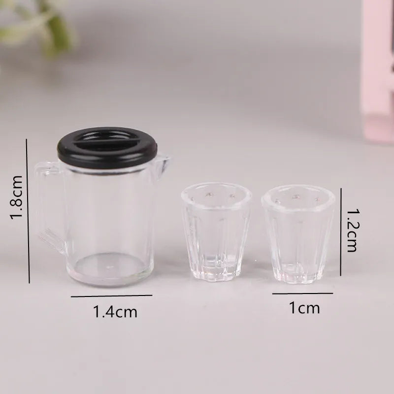 1:12 Dollhouse Miniature Bread Maker Machine Cup Set Coffee Machine Mixer Machine Model Kitchen Doll Electrical Appliance Toys