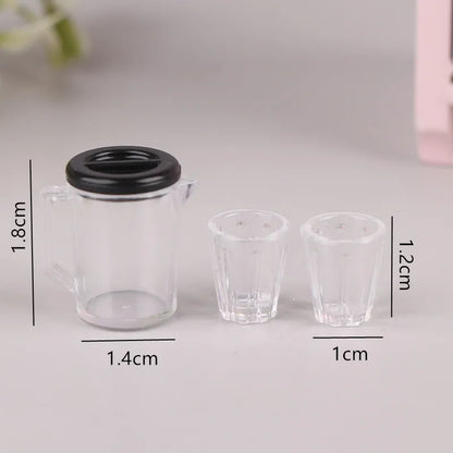 1:12 Dollhouse Miniature Bread Maker Machine Cup Set Coffee Machine Mixer Machine Model Kitchen Doll Electrical Appliance Toys