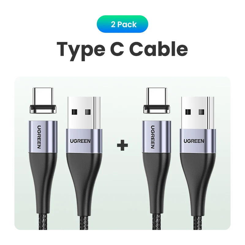 Cabo Magnético USB-C / Micro USB – 3A Carregamento Rápido