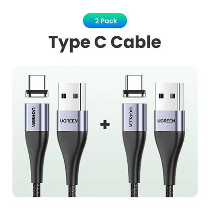 Cabo Magnético USB-C / Micro USB – 3A Carregamento Rápido
