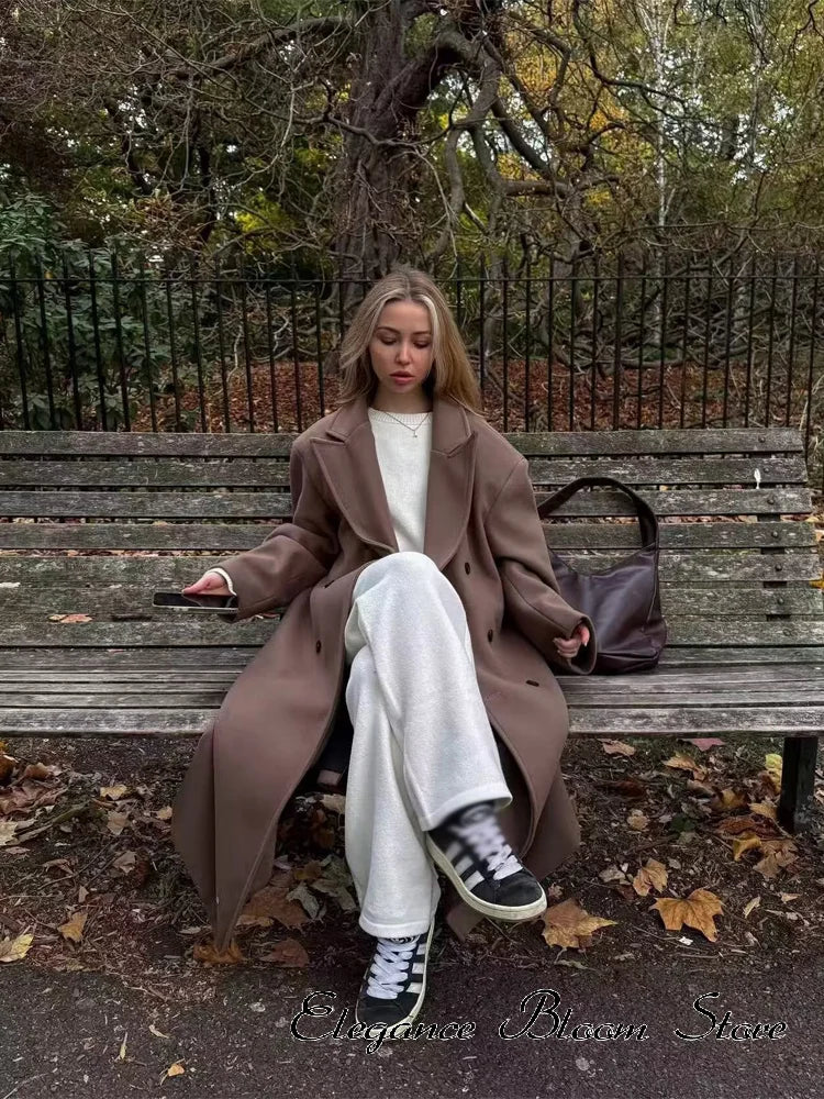 Sobretudo Mulher Oversized – Castanho