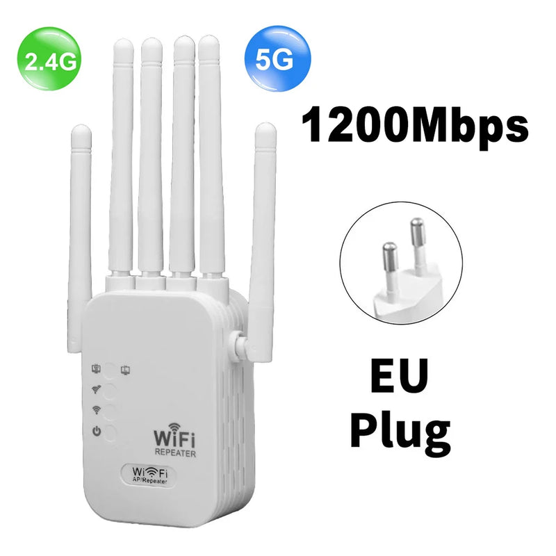Repetidor Wi-Fi AC1200 – Extensor de Sinal 2.4G + 5G com 4 Antenas | 802.11ac