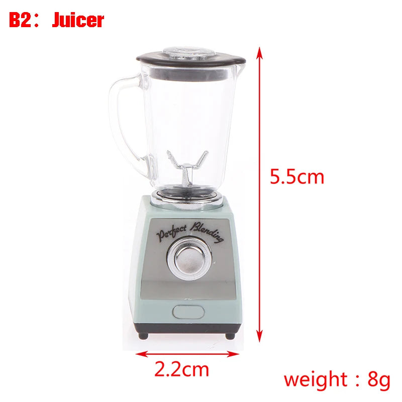 1:12 Dollhouse Miniature Bread Maker Machine Cup Set Coffee Machine Mixer Machine Model Kitchen Doll Electrical Appliance Toys