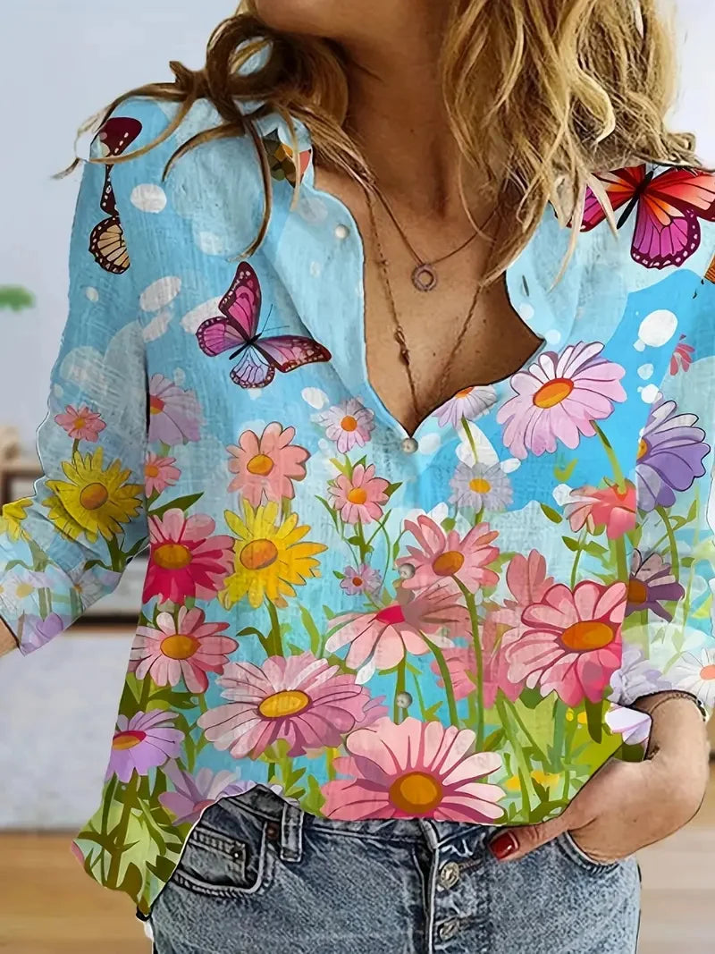 Noemie | Camisa Slim Manga Longa Lapela