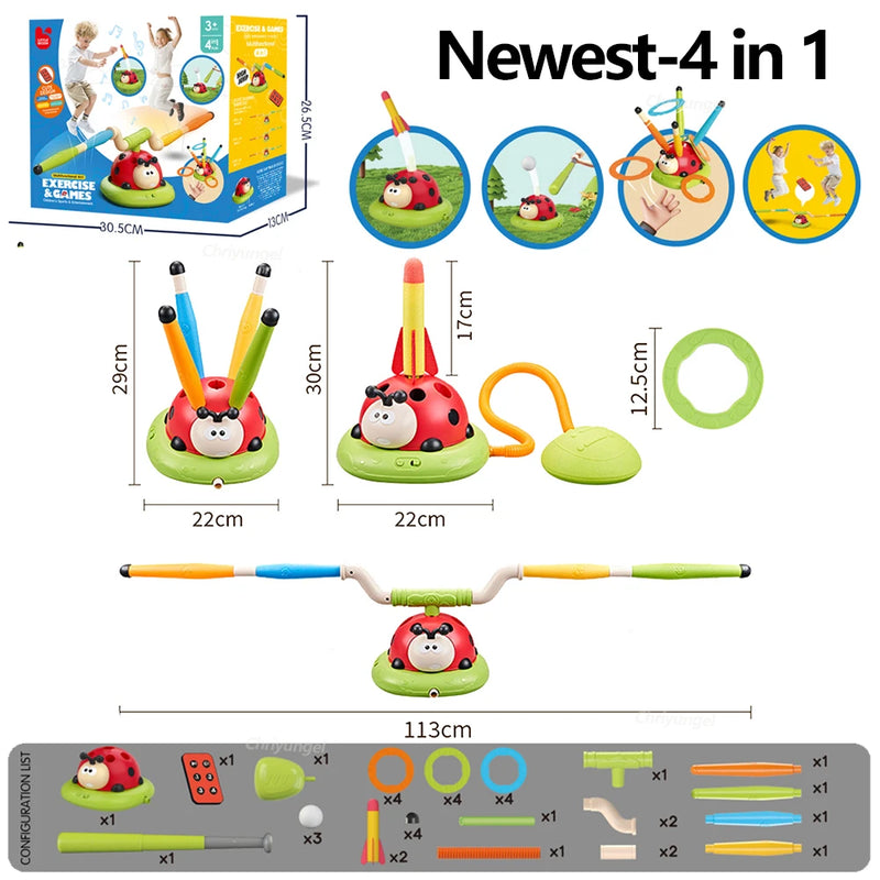 Brinquedo Multifuncional Joaninha 3 em 1 – Diversão Ativa para Crianças