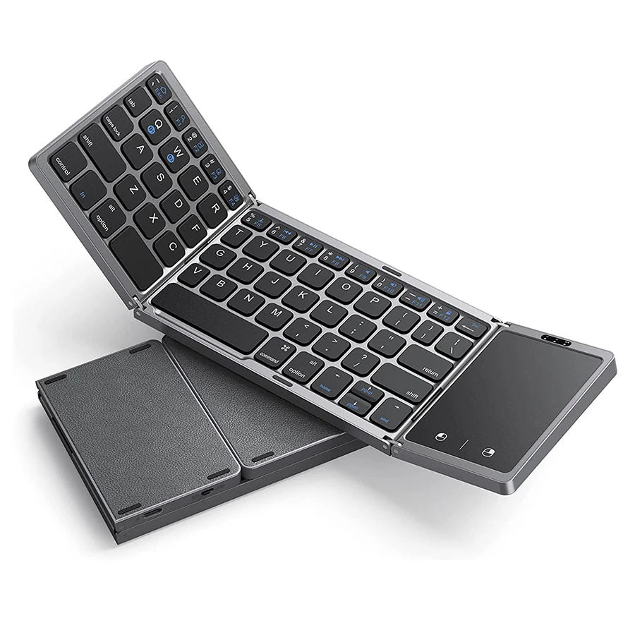 Teclado Dobrável Bluetooth com Grande Touchpad