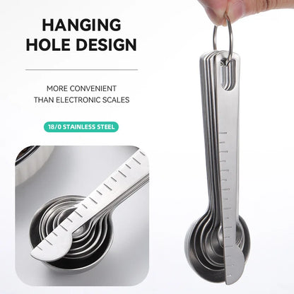 Conjunto de Colheres Medidoras em Aço Inoxidável