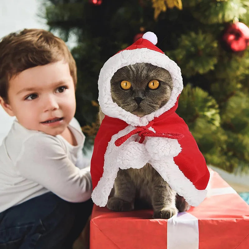 Traje Cosplay de Cão e Gato com Lenço Vermelho