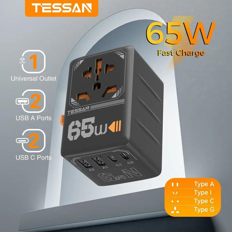Adaptador de Viagem Universal 65W