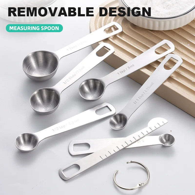 Conjunto de Colheres Medidoras em Aço Inoxidável