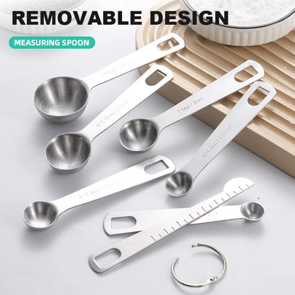 Conjunto de Colheres Medidoras em Aço Inoxidável