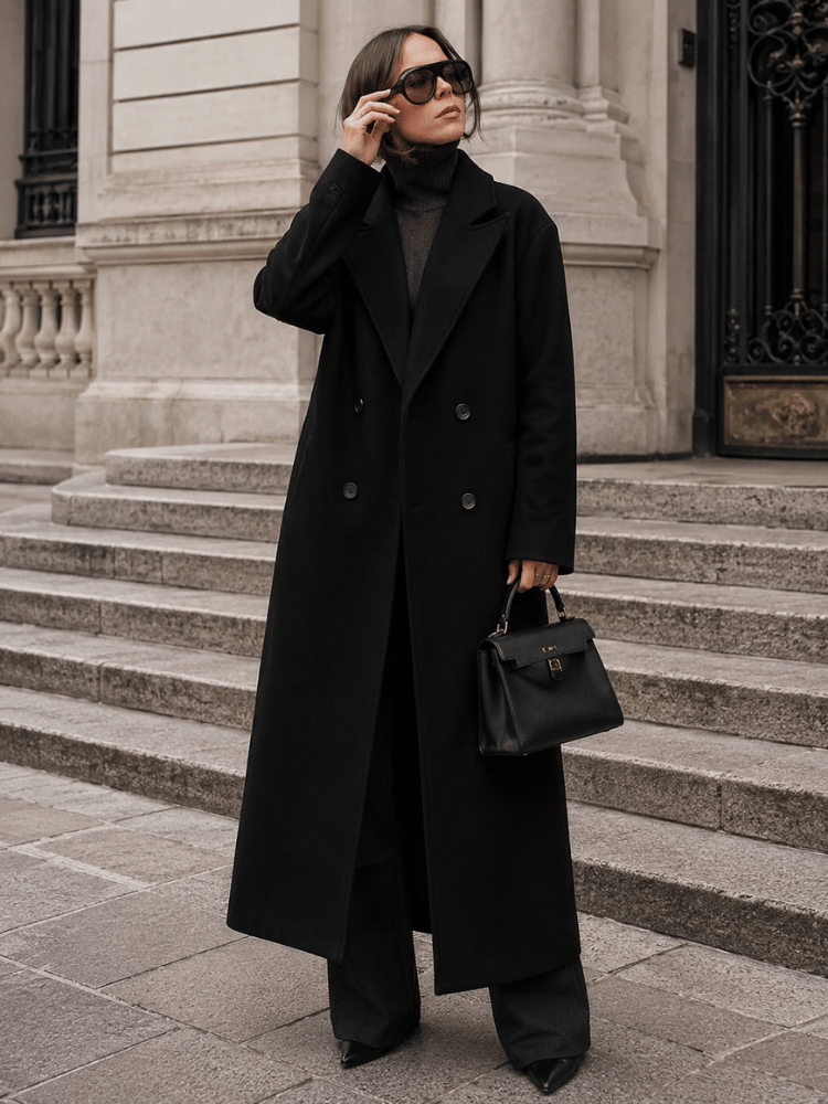 Sobretudo Mulher Oversized Preto