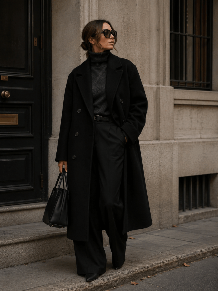 Sobretudo Mulher Oversized Preto