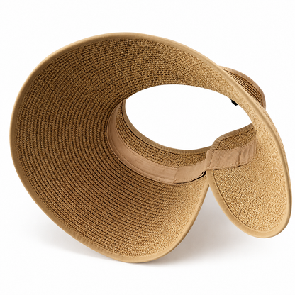 Antonella | Foldable Wide Brim Straw Visor Hat UV Protection