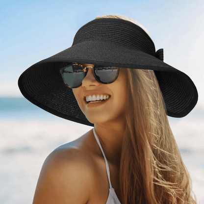 Antonella | Foldable Wide Brim Straw Visor Hat UV Protection