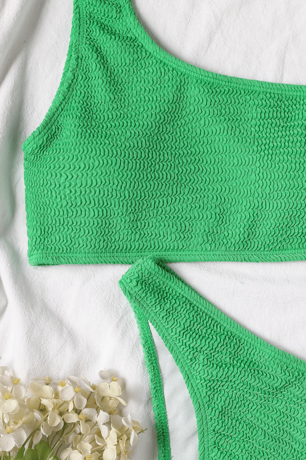 Belladonna | Biquíni One Shoulder Texturizado Verde