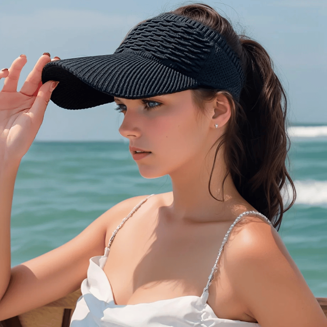 Klara | Chapéu de Sol tipo viseira Premium Preto