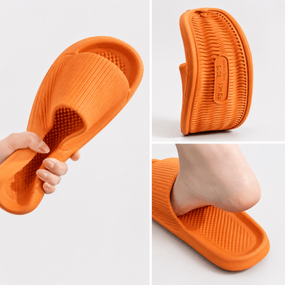 Zapatillas de casa de plataforma gruesa para baño, para mujer, a la moda, con suela blanda de EVA, sandalias de interior, chanclas antideslizantes de verano 2024
