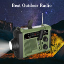 Rádio de Emergência Portátil com Manivela e Carregamento Solar