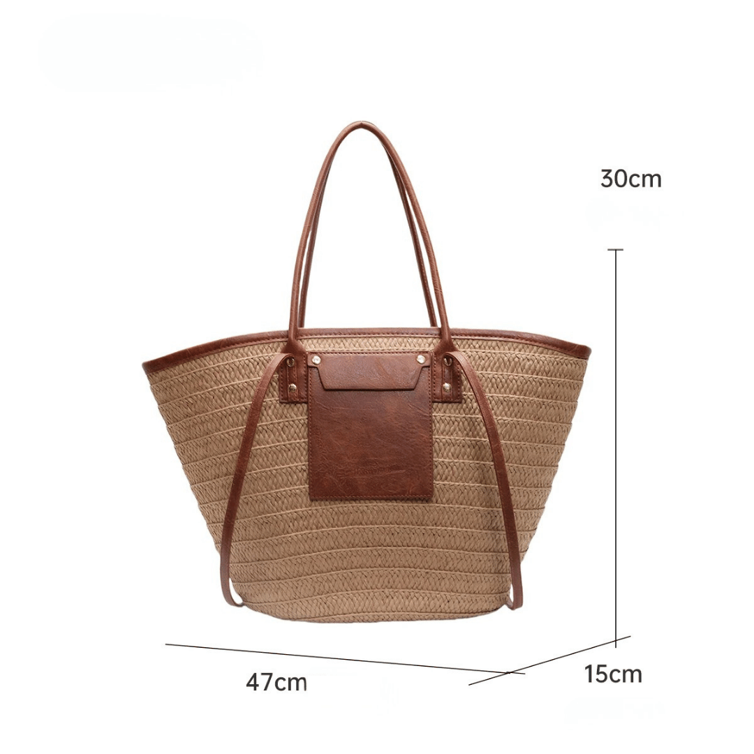 Dominique | Bolso Tote Paja Trenzada Hombro Playa