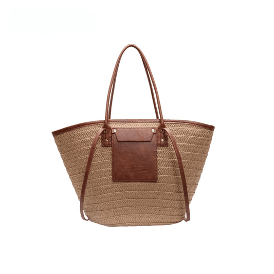 Dominique Single-Shoulder Bag, Forest-Style Straw Woven Bag for Women, Beach Vacation Woven Beach Bag, Summer Handmade Bag, New Style to Match with Skirts, Large Tote Bag for Commuting, Work, and Travel