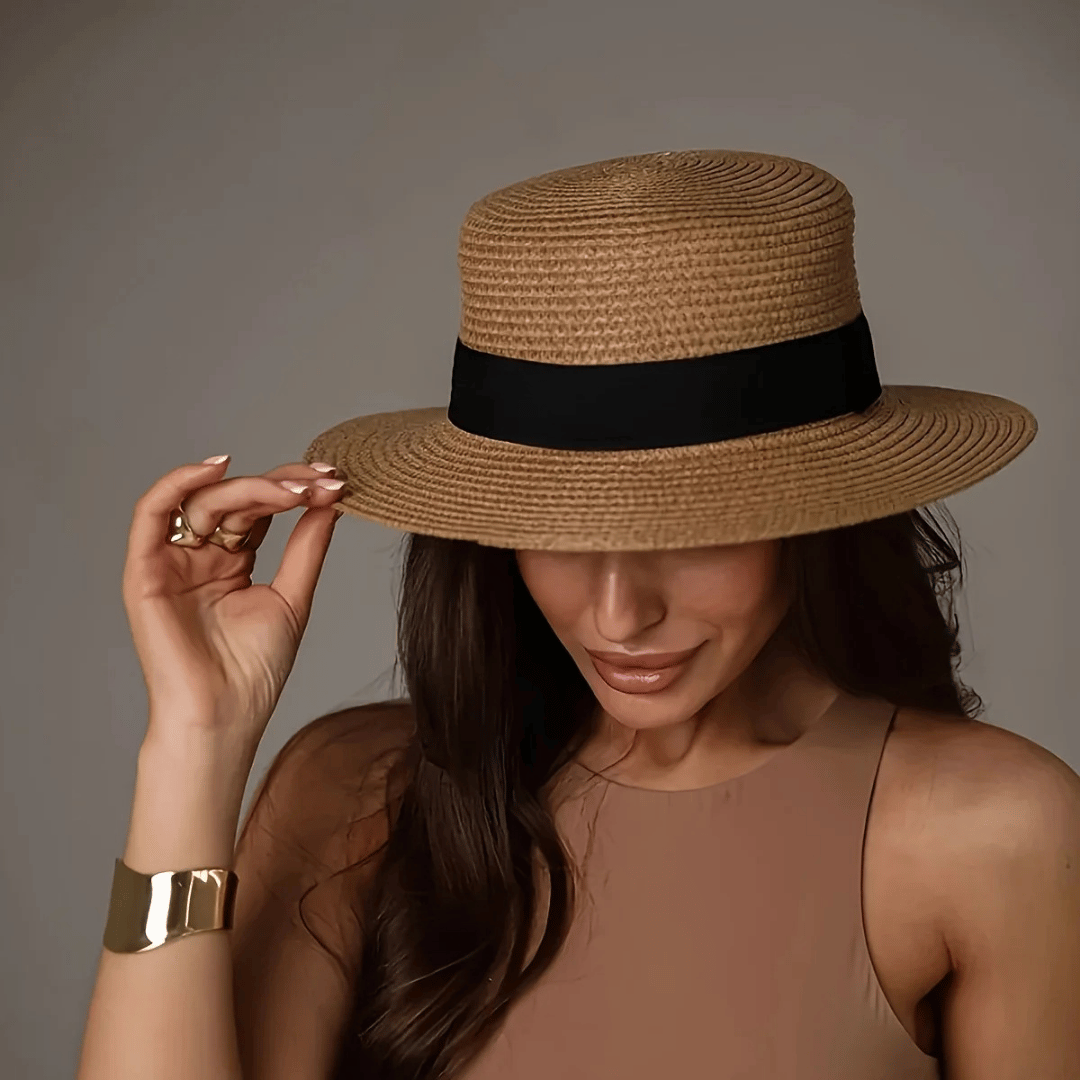 Evelina | Breathable Braided Straw Hat Beach Sun Protection