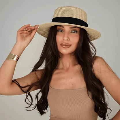 Evelina | Breathable Braided Straw Hat Beach Sun Protection