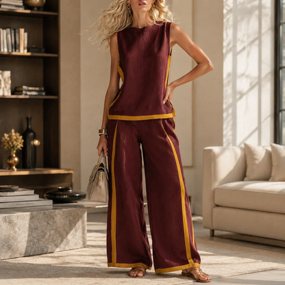 Lorenza | Sleeveless Top + Trousers Set